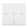 6 Doors Wardrobe Storage For Bedroom With Big Drawers - White - Image 3