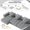 Modern Oversized Modular Sectional Sofa, Sparkling Fabric Soft Cushion Sofa With 6 Pillows, 6 Pieces Diy Combination Tufted Sofa, No Assembly Required - Gray - Image 18