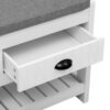 Hall Tree With 6 Hooks And Hinged Lid, Coat Hanger, Entryway Bench, Storage Bench, 3 In 1 Design, For Entrance, Hallway - White - Image 17