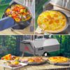 Semi-Automatic Silver 12 Outdoor Pizza Oven Portable Wood Fired Pizza Oven Outdoor Cooking Pizza Maker Portable Pizza Oven For Authentic Stone Baked Pizzas - Silver - Image 16