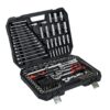 Tool Kit And Socket Wrench Set 216 Pieces Basic Portable Manual Repair Tool Set For Home Use Includes Case And Ratchet Wes And Wrenches - Black - Image 2