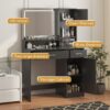 Vanity Desk With Mirror And LED Light Strip, Dressing Table With Large Drawer, 3 Level Storage Dresser & 3 Lighting Modes Adjustable Brightness, Suitable For Bedroom - Black - Image 6