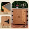 Rustic Cedar Potting Bench With Storage Cabinet And Metal Table Top For Outdoor Patio - Light Brown - Image 5