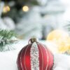 Christmas Ball Ornaments, Glass Decorative Hanging Ball Christmas Tree Ornaments, For Holiday Decorations (Set of 4) - Red - Image 3