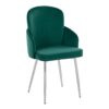 Dahlia - Contemporary Dining Chair (Set of 2) - Chrome / Green - Image 2