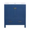 Bathroom Vanity With Single Sink, Combo Cabinet Undermount Sink, Bathroom Storage Cabinet With 2 Doors And A Drawer, Soft Closing, Multifunctional Storage, Solid Wood Frame - Blue - Image 12