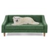 Modern Durable Elevated Dog Sofa Bed With Irregular Armrest Design Comfortable Soft Pet Sofa Foam Material - Green - Image 9