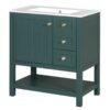 Transitional Style Bathroom Vanity Cabinet Combo With Ceramic Sink - Green - Image 13