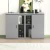 Queen Size Murphy Bed With Shelves, Cabinets And USB Ports - Gray - Image 11