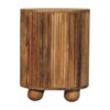 Soba - Ball Open Slot Bedside Table - Light Brown - Image 5