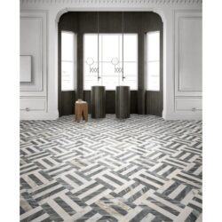 Waterjet Marble 2 Color Marble For Floor And Wall Polished Marble Tile Stone 1 Box Each Pattern 4 Pieces - White / Gray