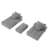 Modern Oversized Modular Sectional Sofa With Ottoman, Seat, Chaise Lounge And Armrest, Sparkling Chenille Fabric Soft Cushion Sofa With 4 Pillows, 4 Pieces Diy Combination Tufted Sofa, No Assembly Required - Gray - Image 18