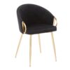 Claire - Contemporary & Glam Chair (Set of 2) - Gold / Black - Image 2