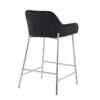 Daniella - Contemporary Fixed Height Counter Stool (Set of 2) - Chrome / Black - Image 4