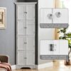 Tall Storage Cabinet With Doors And 4 Shelves For Living Room, Kitchen, Office, Bedroom, Bathroom, Modern - White - Image 10