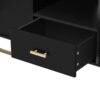 Modern TV Stand For TV Up To 70", TV Cabinet With 1 Drawer, 2 Cabinets And Metal Legs, Handles And Anti-Tip Device For Living Room - Black - Image 14