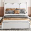 Queen Size Platform Bed With With 2 Big Drawers, Twin Long Size Trundle - White - Image 17