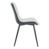Modern Minimalist Dining Chair Set Extended Seat Cushion, Leather, Metal Legs, 4 Pieces - White / Dark Gray - Image 20