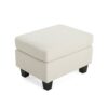 Springfield - Ottoman Contemporary Design Fabric Birch Wood Legs - Beige - Image 9