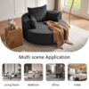 360 Degree Swivel Accent Barrel Chair With Removable Pillows - Black - Image 7