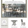 Retro Style 5 Piece Round Dining Table And Chair Set With Unique Legs And Hollow Chair Back - Gray - Image 2