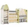 Kids Bookshelf Toy Storage Organizer With 17 Bins And 5 Bookshelves, Multi-Functional Nursery Organizer Kids Furniture Set Toy Storage Cabinet Unit With HDPE SheLF And Bins - Light Green - Image 17