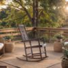 Acacia Indoor Rocking Chair, Outdoor Solid Patio Furniture New Style - Brown - Image 4