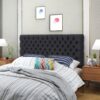 Annecy - Contemporary Upholstered Full / Queen Fabric Headboard - Charcoal Gray - Image 4