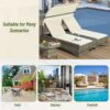 Patio Daybed Outdoor Daybed Sun Lounger With Shelter Roof With Adjustable Backrest, Storage Box And 2 Cup Holders For Patio, Balcony, Poolside - Cream - Image 6