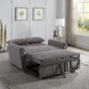 Justine - Corduroy Convertible Sleeper Loveseat - Brown - Image 7