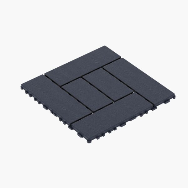 Zz Style Patio Deck Tiles, Diy Module Interlocking Decking Tiles Floor Tile Outdoor And Indoor, Easy And Quick Installation Court Tiles For Porch Poolside Balcony Backyard 44 Pieces - Dark Gray