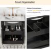 Freestanding Bathroom Vanity Combo With Ceramic Sink Shaker Style Vanities 2 Doors And 2 Drawers - Black - Image 8