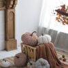 Knite Pumpkin Ornament Decor For Holiday Harvest Festival Fall Festival & Thanksgiving (Set of 2) - White / Gray - Image 11