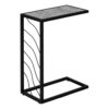 Accent Table, C - Shaped, Contemporary - Gray / Black - Image 2