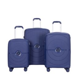 Expandable Hardshell Suitcase Double Spinner Wheels Pp Luggage Sets Lightweight Durable Suitcase With Tsa Lock, 3 Piece Set (20/24/28) - Navy