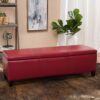 Glouster - Storage Ottoman Leather - Red - Image 6