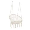 Macrame Hanging Hammock Chair, Cotton Rope Swing For Indoor And Outdoor Use, 330 Lbs Capacity - Beige - Image 12