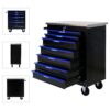 7 Drawer Multifunctional Tool Cart With Wheels - Black / Blue - Image 10