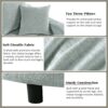 Modern Chaise Lounge Sofa Bed Upholstered Sofa Couch With Tufted Seat And Detachable Pillows For Living Room - Misty Green - Image 6
