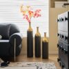 Elegant Floor Vase Set Metal Decorative Vases 3 Piece Set For Floral Display, Wedding & Gift Decor - Gold / Black - Image 16