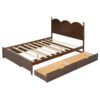 Queen Size Platform Bed With With 2 Big Drawers, Twin Long Size Trundle - Walnut - Image 3