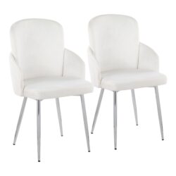 Dahlia - Contemporary Dining Chair (Set of 2) - Chrome / Cream