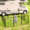 Dog Pens Outdoor Height Foldable 12 Panels Heavy Duty Portable Dog Playpen Indoor Anti Rust Exercise Dog Fence With Doors For Pets Play Pen For RV Camping Yard - Black - Image 7