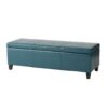 Glouster - Contemporary Storage Ottoman With Upholstered - Teal - Image 8