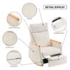 Accent Rocking Chair With Footrest, High Back Rubber Wood Rocking Legs Bedroom Living Space - Beige - Image 6