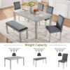 6 Pieces Wooden Dining Table Set, Wooden Dining Table With 4 Upholstered Chairs And Bench For 6 People - Silver Gray - Image 7