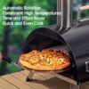 Pizza Oven Outdoor 12" Automatic Rotatable Pizza Ovens Portable Stainless Steel Wood Fired Pizza Oven Pizza Maker With Built-In Thermometer Pizza Cutter Carry Bag - Black - Image 13