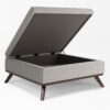 Owen - Square Coffee Table Storage Ottoman - Cloud Gray - Image 3
