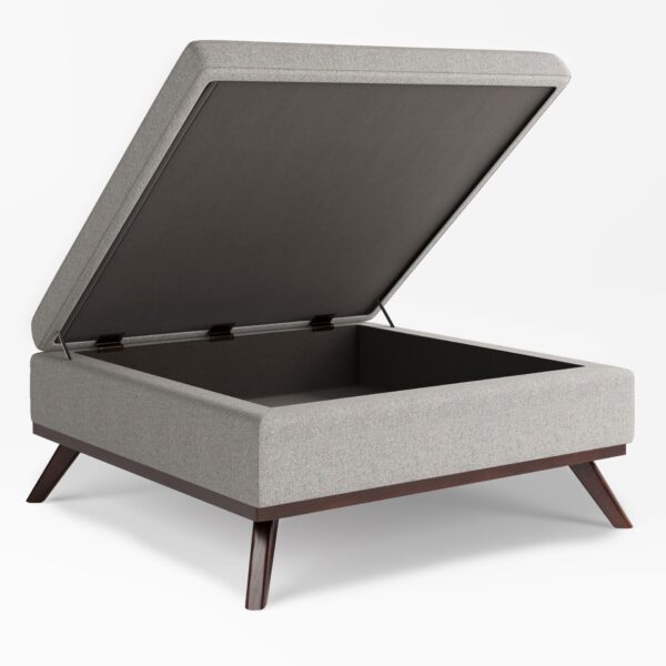 Owen - Square Coffee Table Storage Ottoman - Cloud Gray