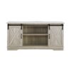 Farmhouse Sliding X Barn Door 58" TV Stand For 65" TVs - Stone Gray - Image 3